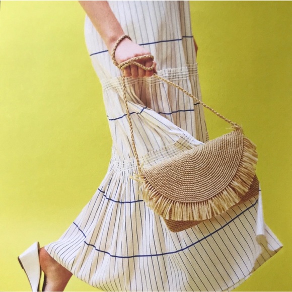 Mar Y Sol Handbags - Mar Y Sol Tan Raffia Fringe Bag new
